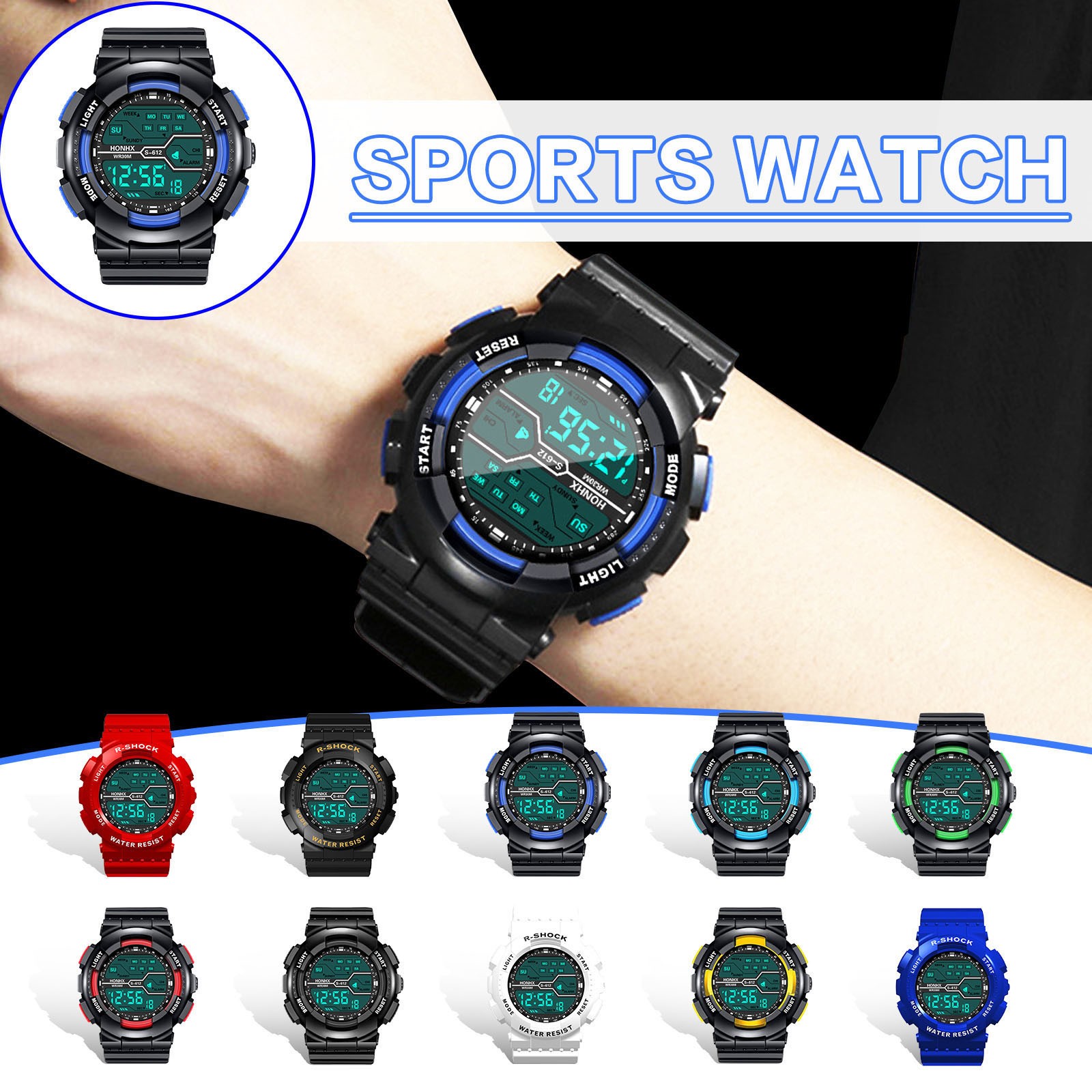 Running Watch - H-Onhx-Montre numérique LED étanche, une variété