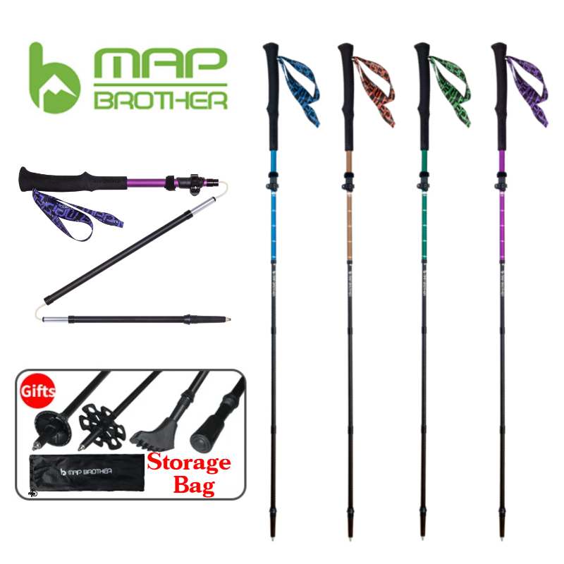 Trekking Pole Carbon - MAP BROTHER M3030 léger pliant pliable