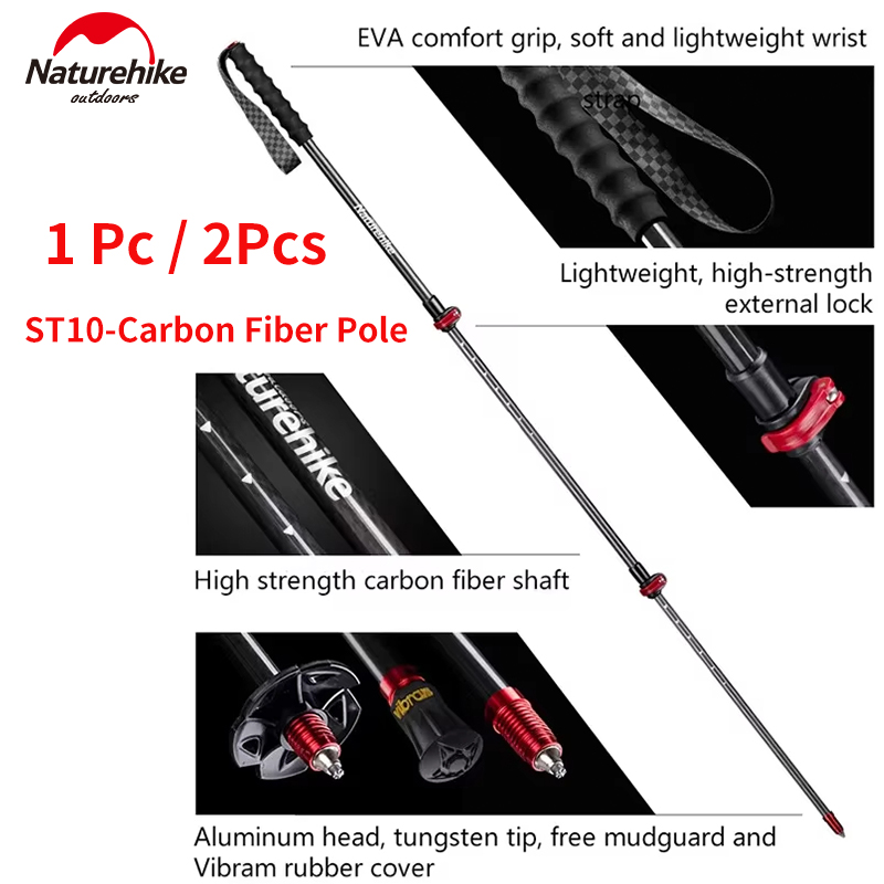 Trekking Pole Carbon - Naturehike ST10 Fiber De Carbone Trekking