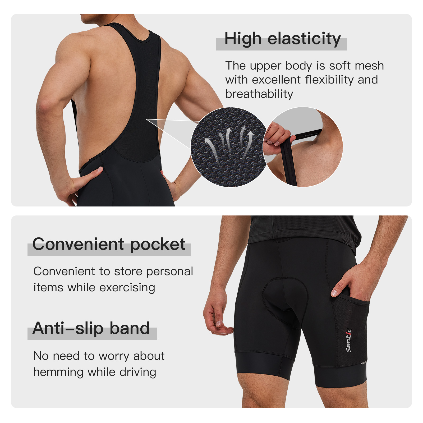 Santic hommes cyclisme cuissar - Race Bib avis et prix