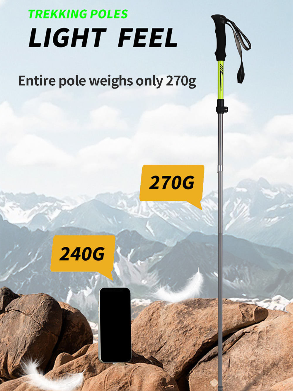 Bâton de randonnée pliable en  - Trekking Pole Carbon avis et prix